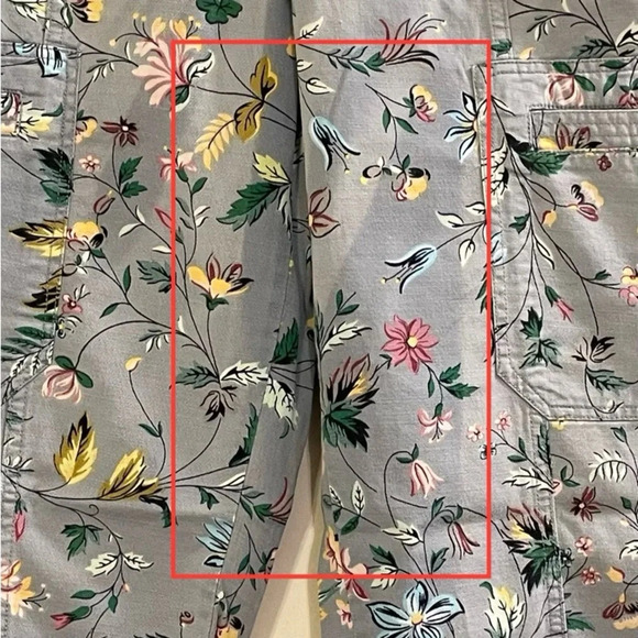 ANTHROPOLOGIE Victoria Floral Cargo Pants in Blue *NO BELT* - Picture 9 of 14